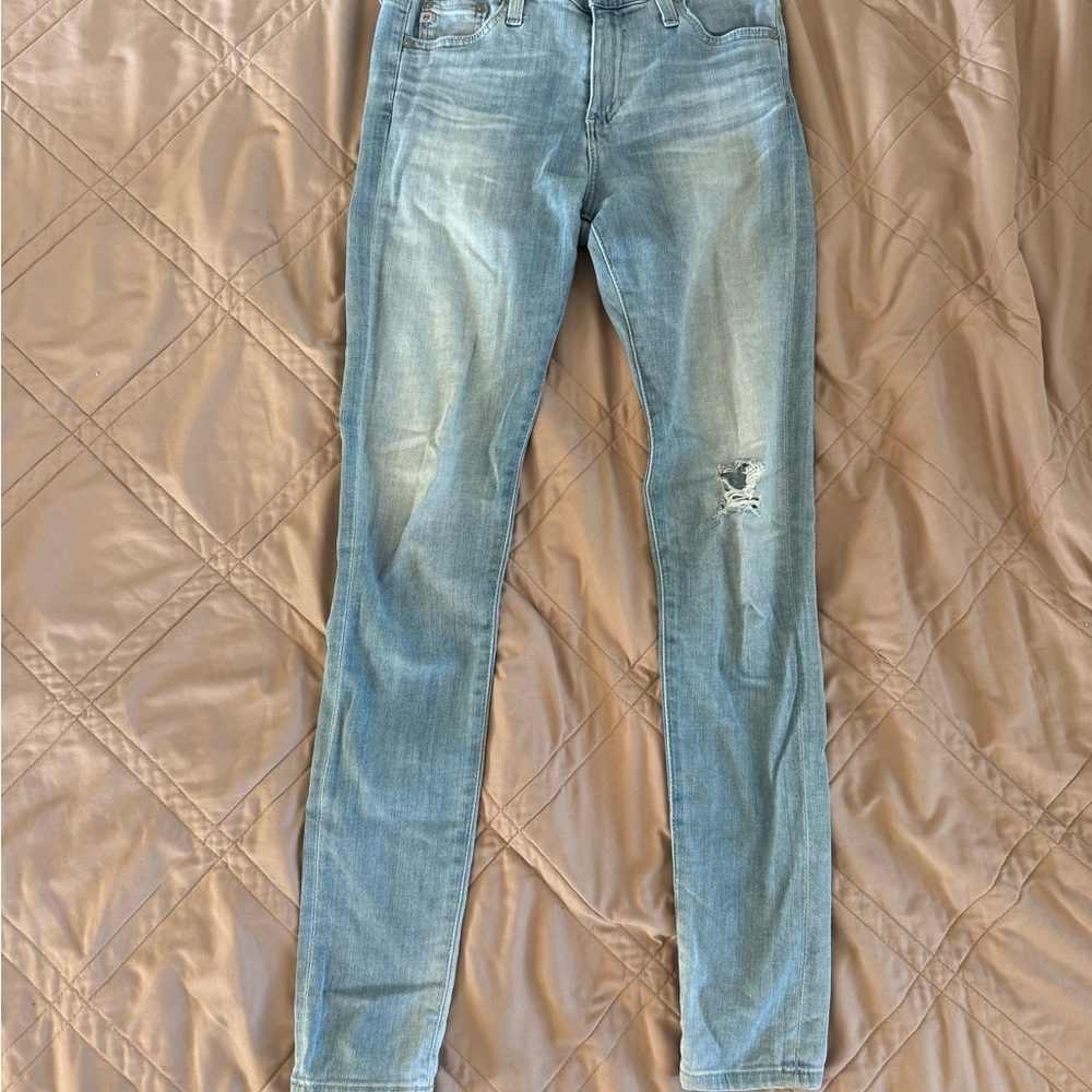 Ag Adriano Goldschmied Light Blue Skinny Jeans